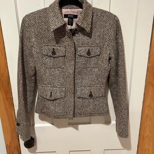 Body by Victoria herringbone wool bomber.